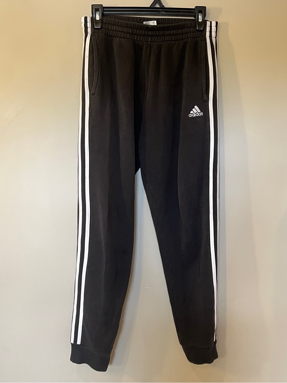 Adidas 3-Stripe Jogger Sweatpants Black White Logo Women's Large - Picture 2 of 7